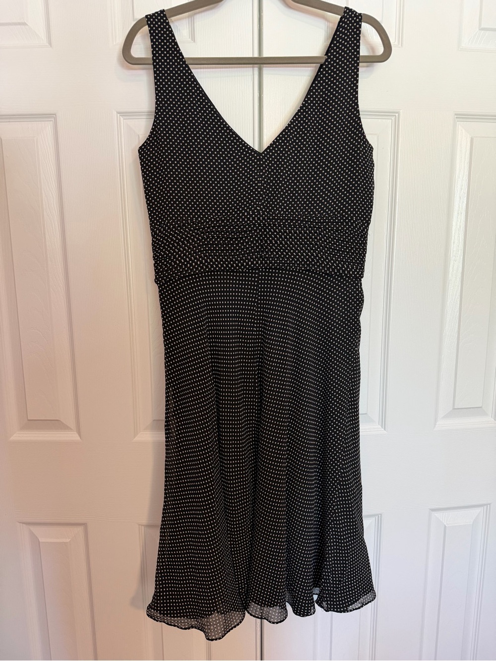 Ann Taylor Black and White Polka Dot Midi Dress